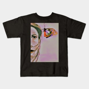 Butterfly  Girl Kids T-Shirt